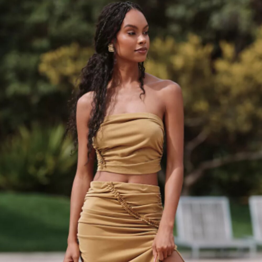 Brand New The Gabbie Strapless Ruched Tube Top by Celandine